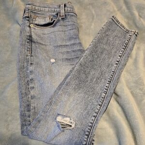 Hudson Jeans Light Blue Distressed Super  Skinny Jeans
